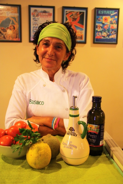 Chef de cozinha Lory Dori, dama da gastronomia italiana no restaurante Basilico 