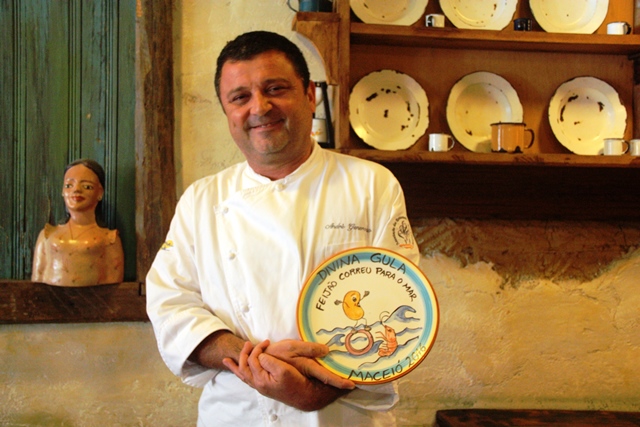 O chef André Generoso e seu novo prato da Boa Lembrança do Divina Gula