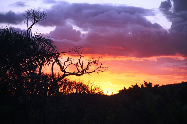 Pôr do sol na cidade de Água Branca